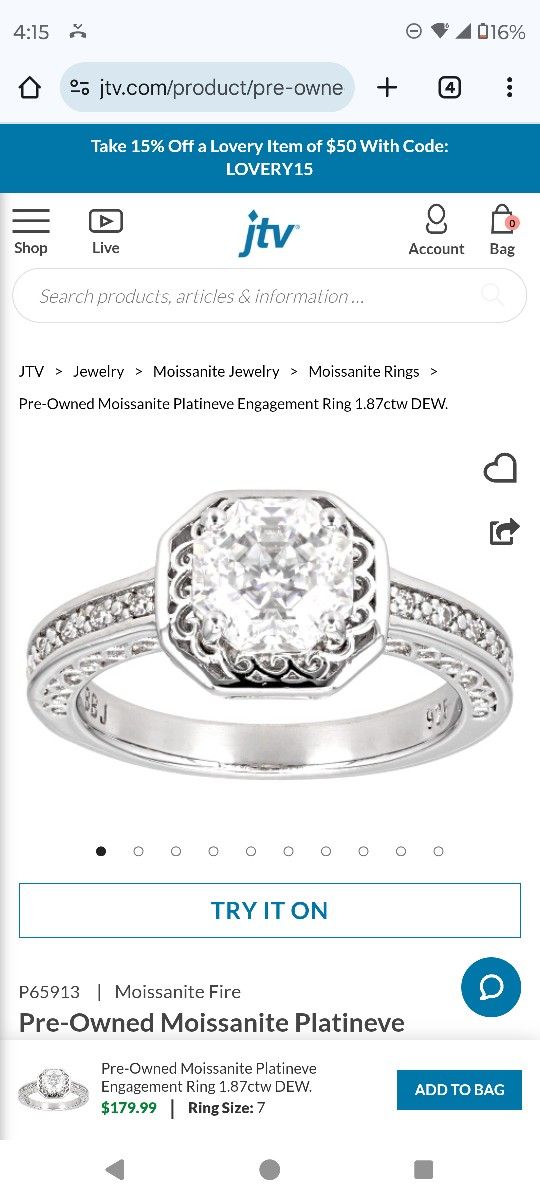 Moissanite Engagement, Wedding, Anniversary Ring