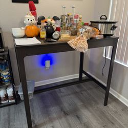 EKEDALEN Bar table, dark brown And Janinge Chair 