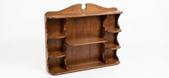 Vintage Wood Wall Display Shelf Unit