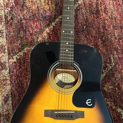 Epiphone DR-100 VS Acoustic Guitar w/ Schaller Deluxe Tuners + Gig Bag – $180