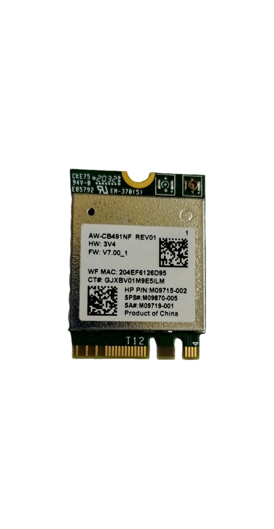 Realtek RTL8821CE PCI-Express M.2 802.11ac WLAN Bluetooth 4.2 WiFi Card, HP Part