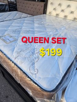 Brand New  !! Queen set  $199 (( Mattress And Box Spring  ))