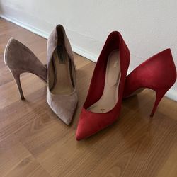 Red Aldo Heels, Light Purple Steve Madden Heels 