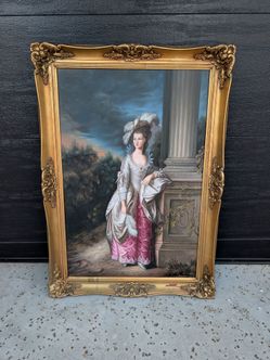 Vintage Portrait of a Victorian Lady Oil Painting by J. McPhearson