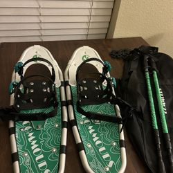 Commouds 25” Lightweight Snow Shoes And Trekking Poles 120-200 lbs