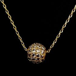 Gold Pave Ball Necklace