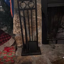 Fireplace Tool Set – Poker, Shovel, Brush & Stand