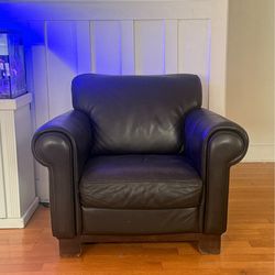 Brown leather arm chair