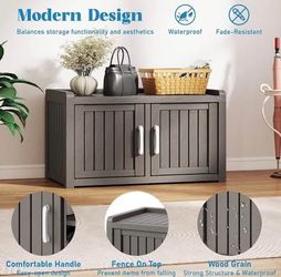 Assembled New Shoe Storage Cabinet Waterproof UV-Resistant, Entryway Storage Bench