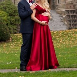 Burgundy Maternity Gown