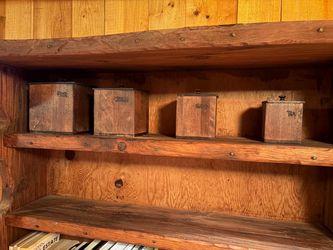 Vintage Wooden Canister Set of 4