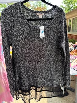Dressbarn Sweater New Size L Silver