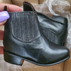  Black Leather Boots  Size2