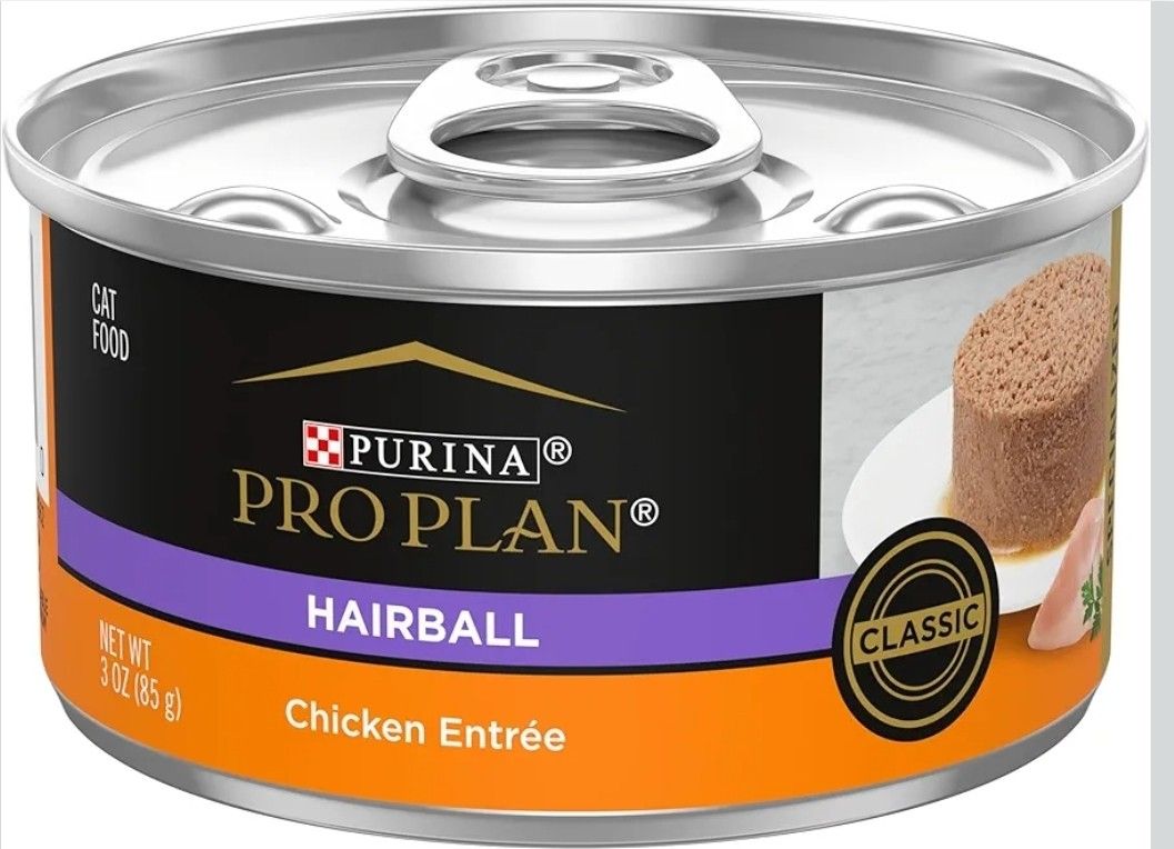 Purina Pro Plan Hairball Control Cat Food Wet Pate, Hairball Chicken Entree -12 Pack Per Tray