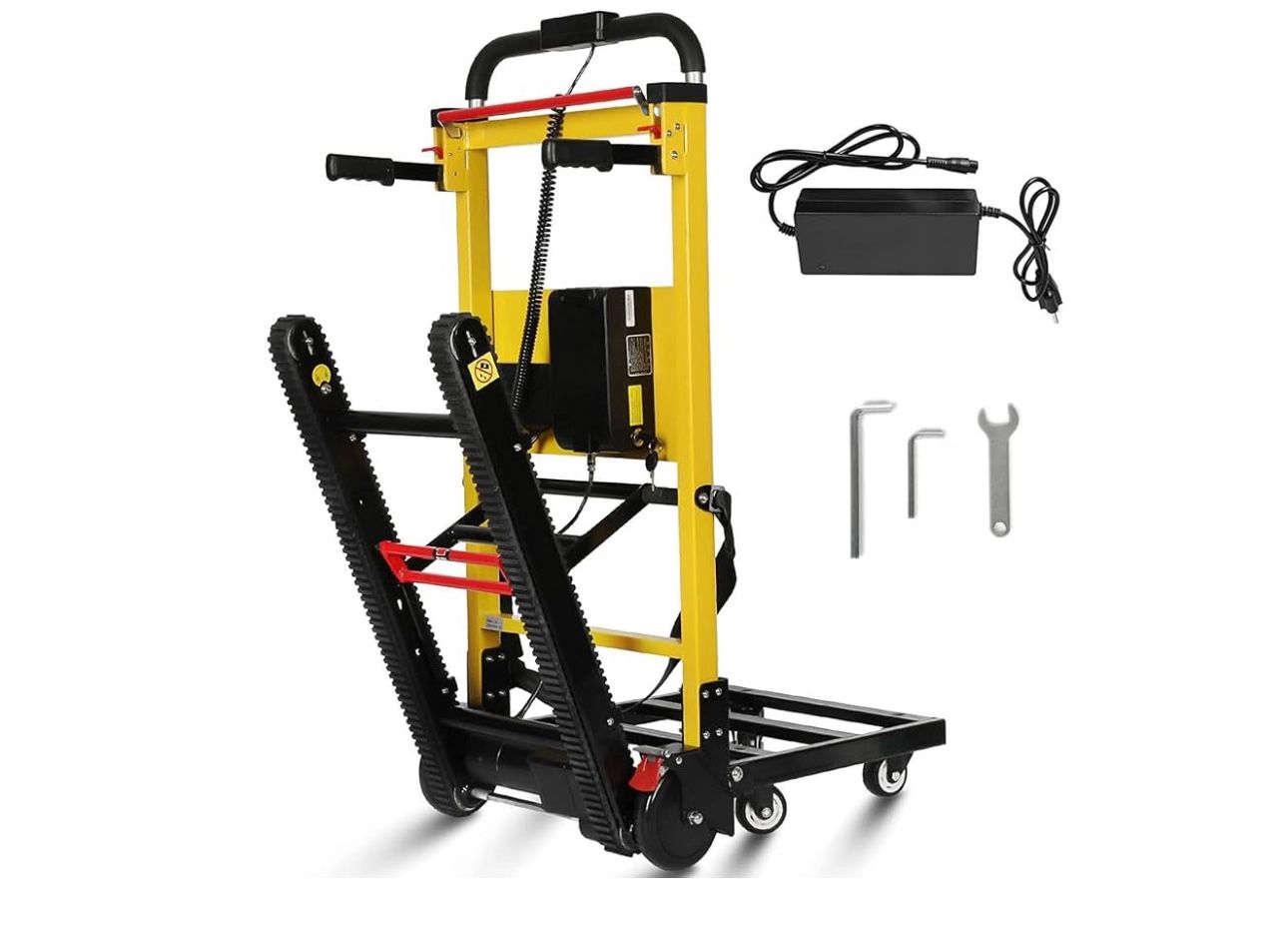 Electric Stair Climbing Hand Trucks Moving Heavy Objects Up and Down Stairs Effortless, 441 lbs Max Load Capacity, Folding Stair Climbing Dolly with R