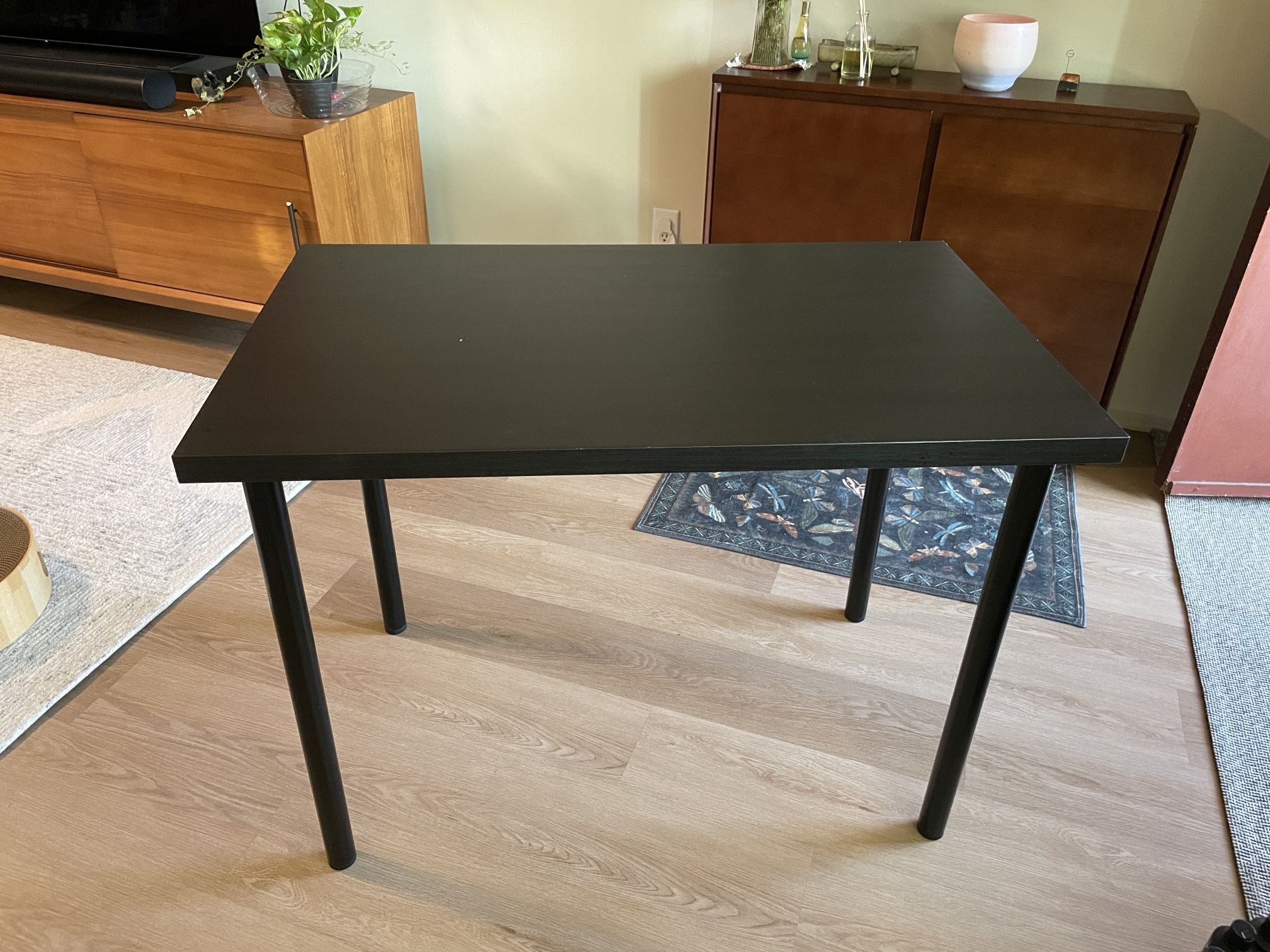 Black IKEA LINNMON Desk with ADILS legs