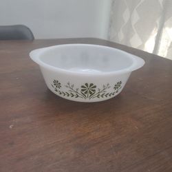 Glasbake Green Daisy Casserole Dish