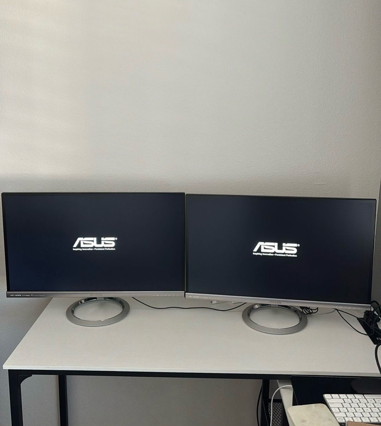 Dual ASUS 27-inch monitors