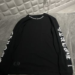 Black chrome heart long sleeve shirt