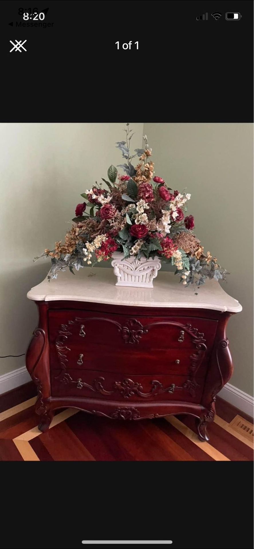 Dresser W/floral Arrangement NEW