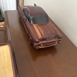 🌟VINTAGE Hand-Carved Wood Classic Car Model | 1957 Chevy Bel Air | COLLECTOR 🌟