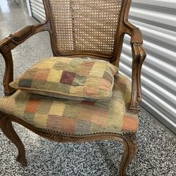 Antique Wooden Chair with Cane Back