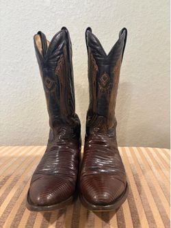 Authentic Brown Lizard Cowboy Boots
