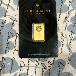 5 gram bar certified Bullion from the perth mint