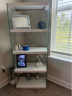 White and silver shelf