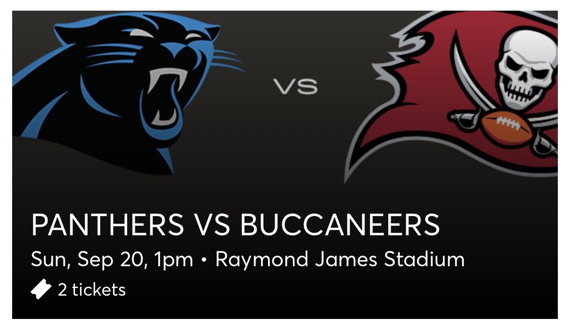 Bucs Panthers season opener tickets