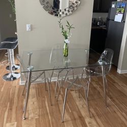 Glass Silver Dining 