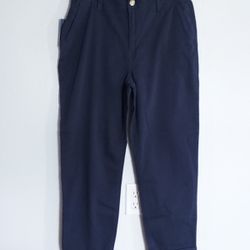 GAP Women's Relaxed Fit Classic Cuffed Twill Pant Navy Blue Size 10 NEW
