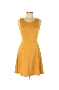 (XS) H&M Mustard Dress w/ back cutout