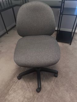 Gray Fabric Office Chair with Wheels