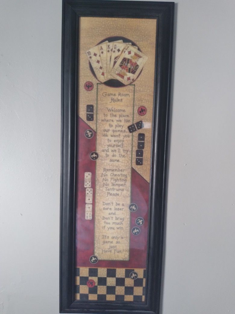 Game Room Rules Frame