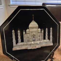 Black MarbleTaj Mahal Inlay Plaque