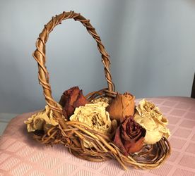 Small Basket of Dried Roses