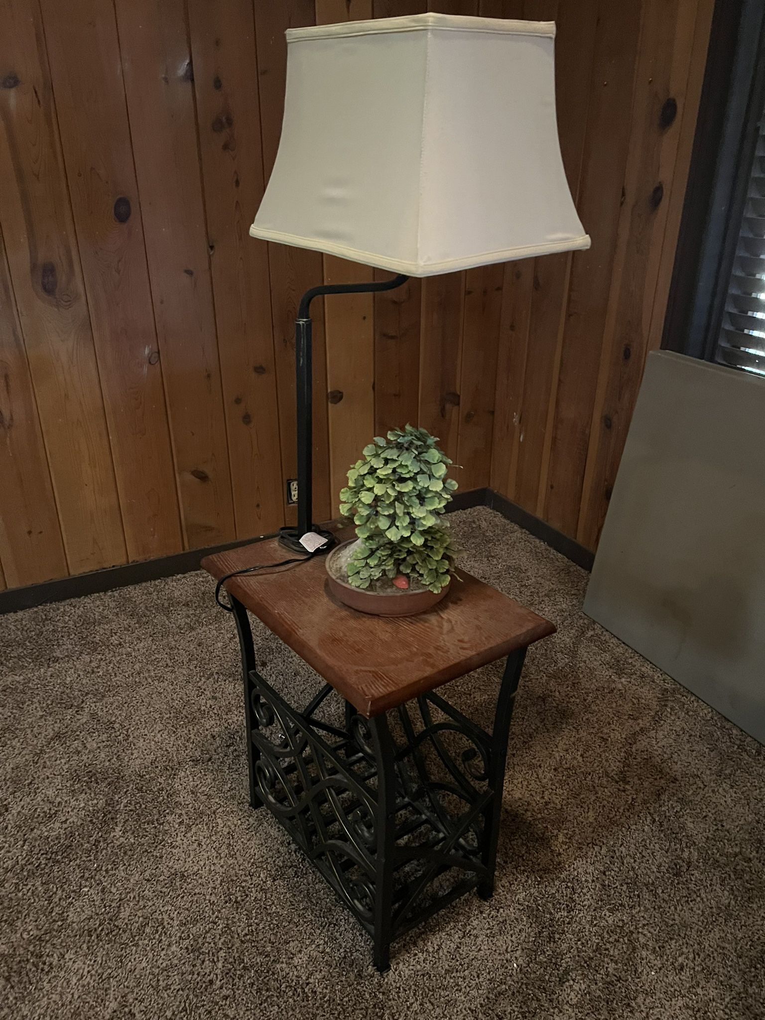 Lamp, Table, Magazine Rack Stand
