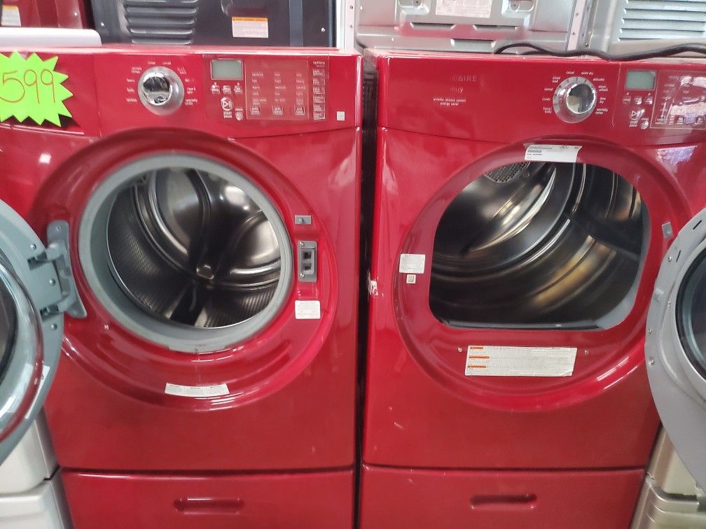 RED FRONT LOAD WASHER AND DRYER SET π’