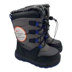 Wonder Nation insulated waterproof boys black/blue boots Size 8