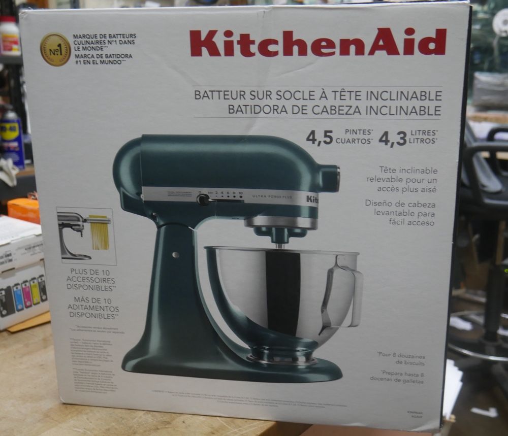 KitchenAid Ultra Power Plus 4.5qt Tilt-Head Stand Mixer - KSM96 agave new open box. box was open for inspection.