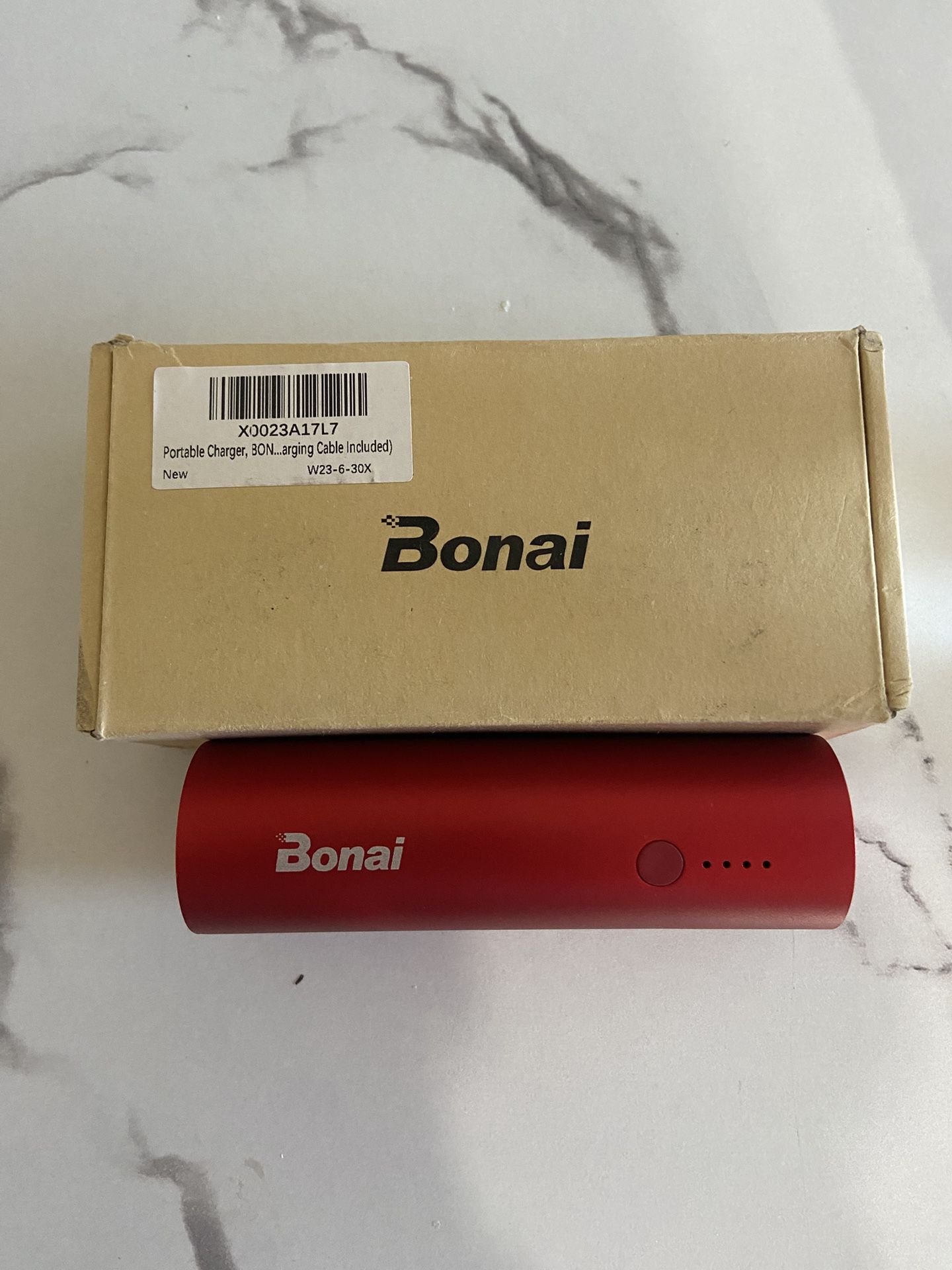 BONAI Portable Charge Power Bank 5000mAh Cylindrical Ultra-Compact External Backup Battery