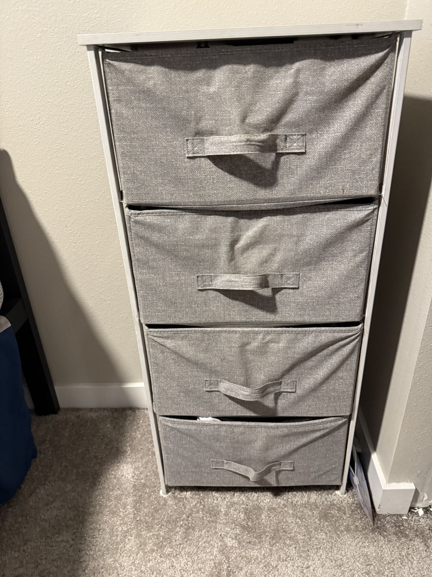 Light Grey 4-Drawer Vertical Fabric Dresser