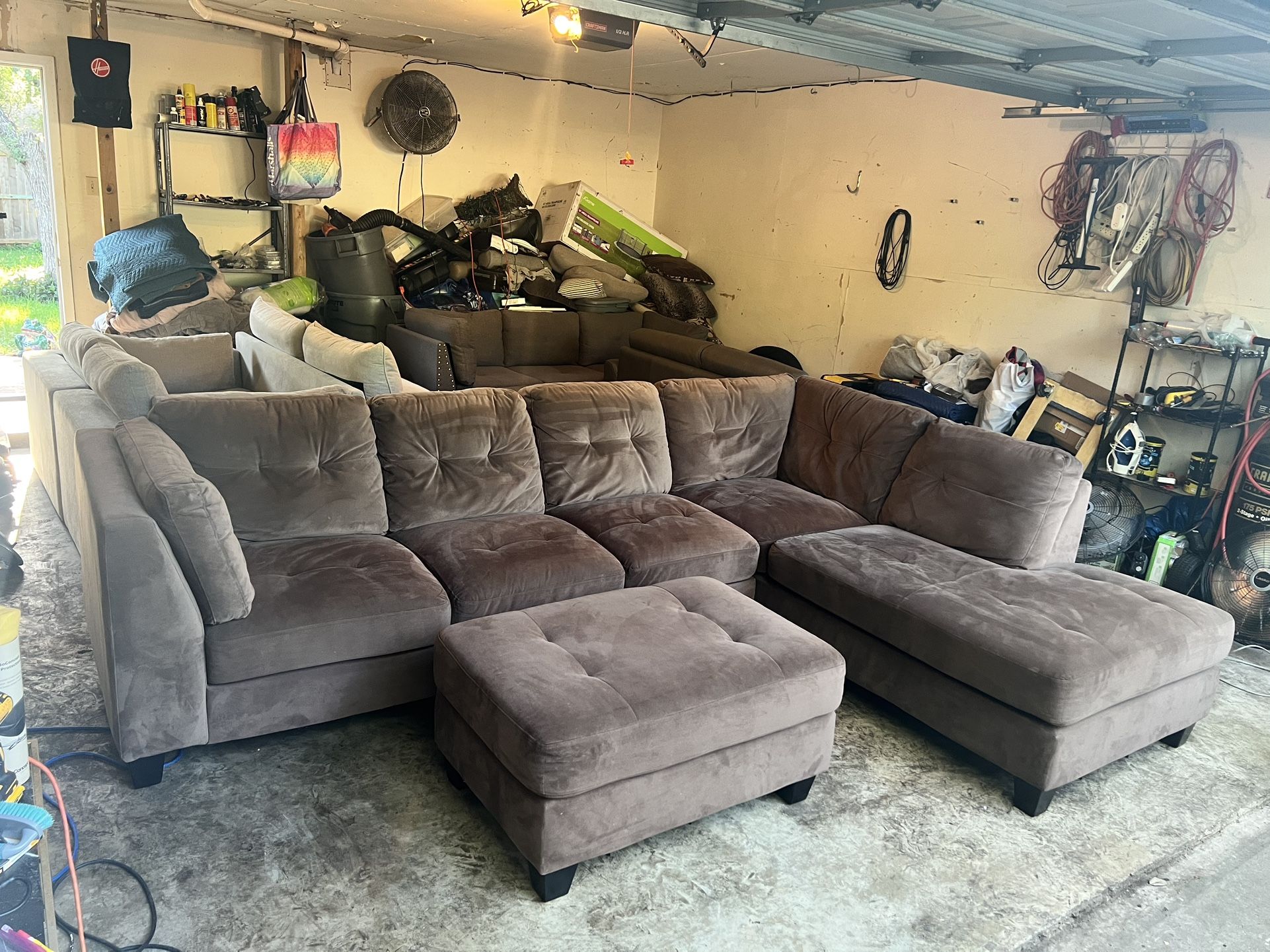 Costco sectional couch sofa with ottoman set
