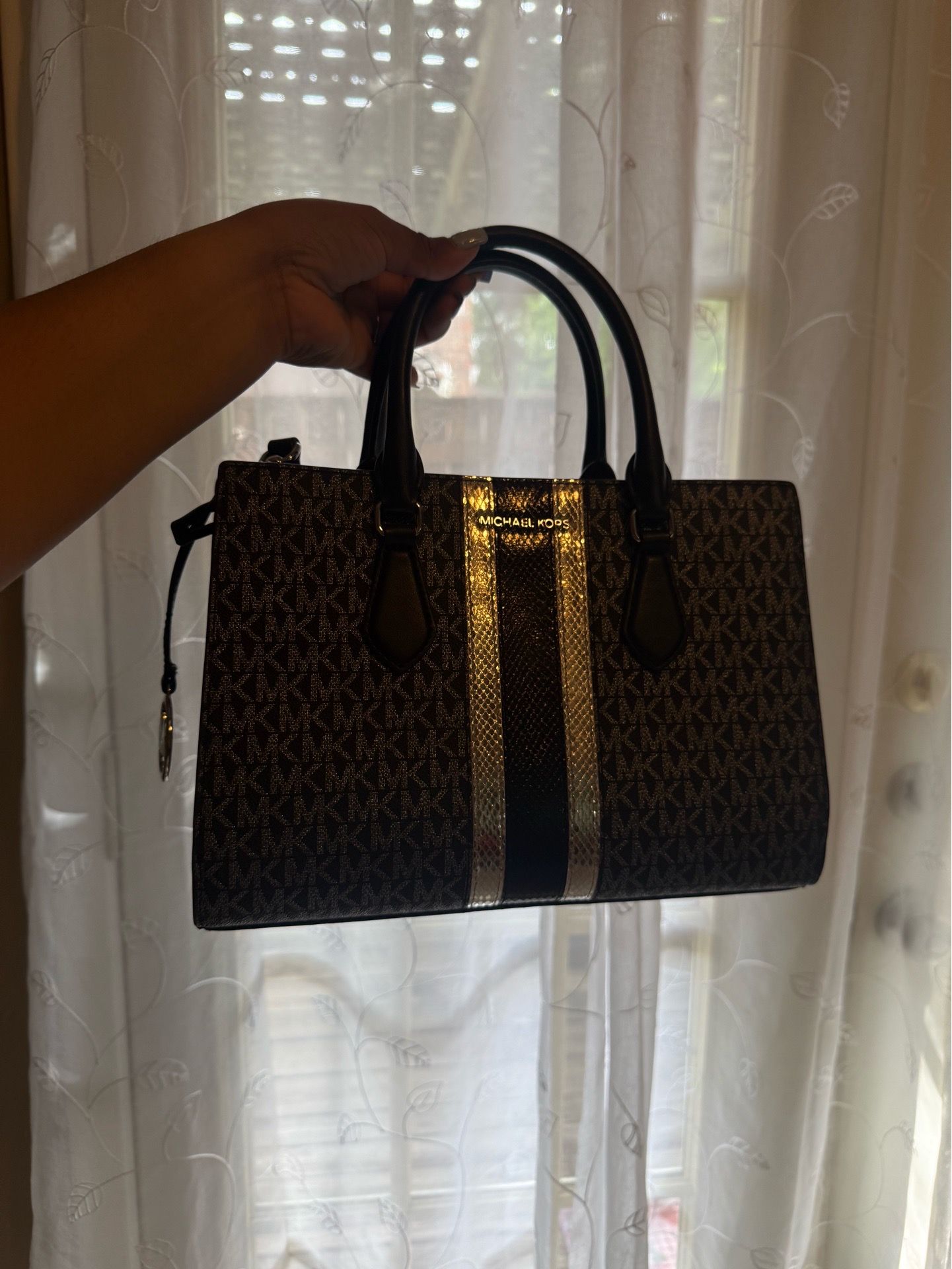 MK Black/Silver Jet Set Purse
