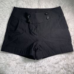 Black Grass Collection Womens Button-Front Shorts Size M Cotton & Nylon Blend