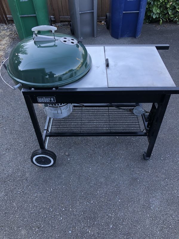 Weber Performer Green Super Clean Stainless Table Make Offer For