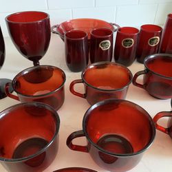 Antique Red Glassware 