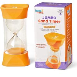 hand2mind Orange Jumbo Sand Timers, 5 Minute Sand Timer, Hourglass Sand Timer