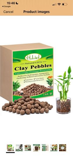 36 LB Natural Expanded Clay Pebbles for Plants 4mm-16mm Clay Balls 100% Organic Hydroton Leca Balls for Indoor Plants Hydroponic Growing Gardening Orc